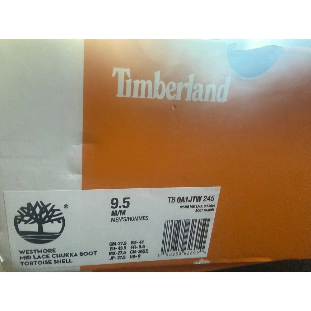 Timberland Westmore Mid Lace Chukka Boots Mens 9.5 Brown Leather TB0A1JTW245 NEW